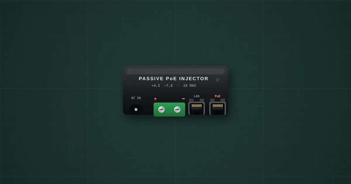Passive PoE injector on the simulator's bench