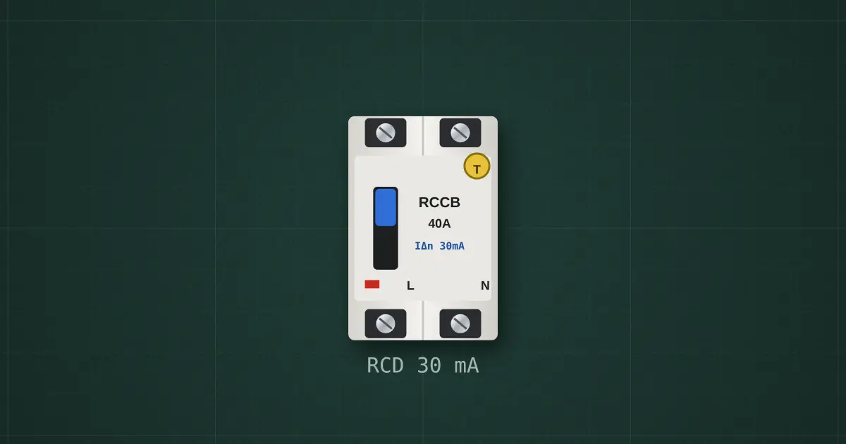 RCD (30 mA) on the simulator's bench