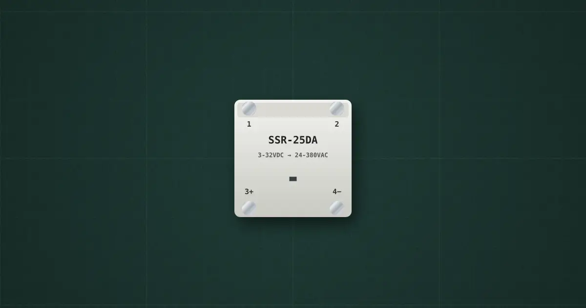 Solid-state relay (SSR-25DA) on the simulator's bench