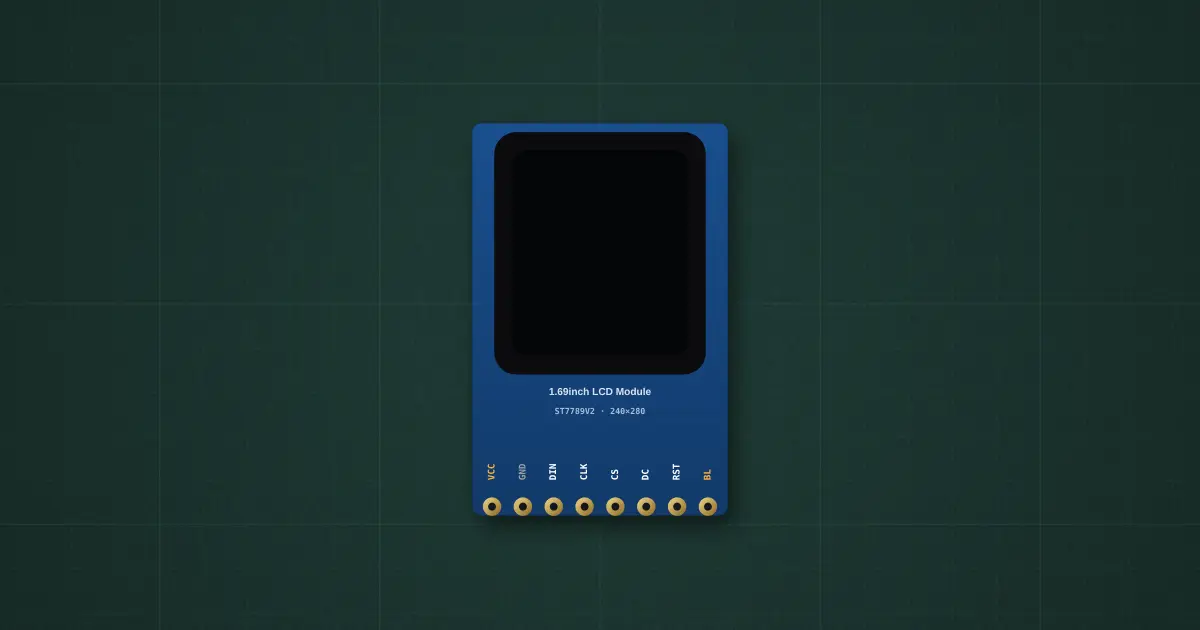 1.69" IPS TFT (ST7789) (ST7789V2) on the simulator's bench