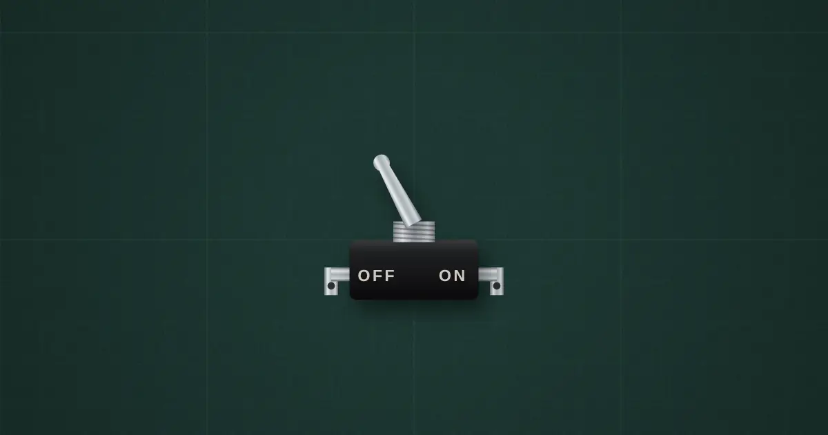 Toggle switch on the simulator's bench