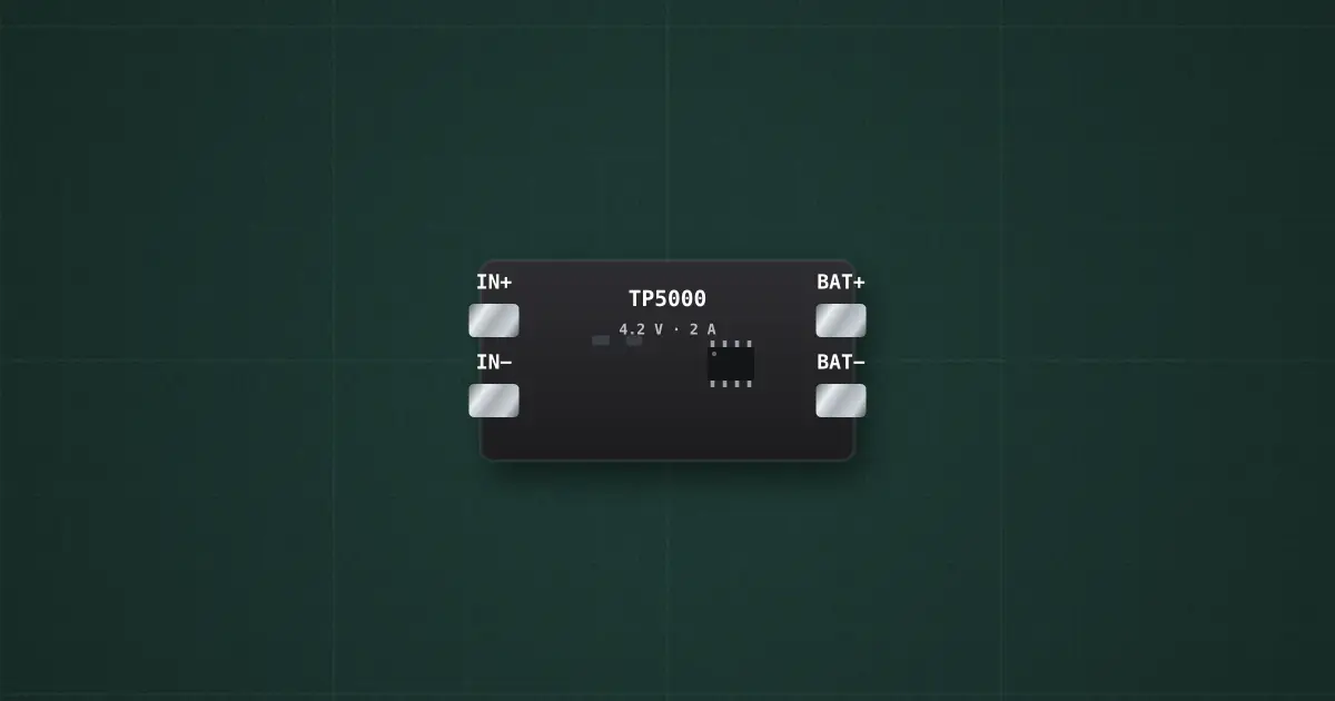 TP5000 charger module on the simulator's bench
