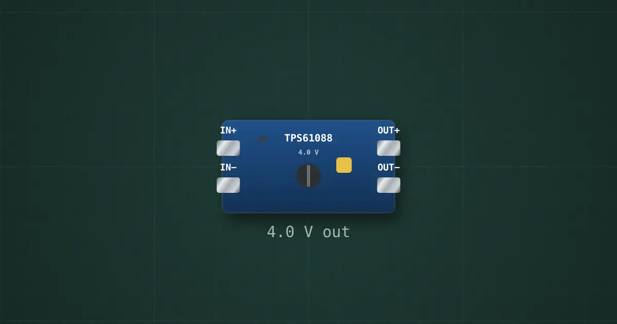 TPS61088 boost module on the simulator's bench