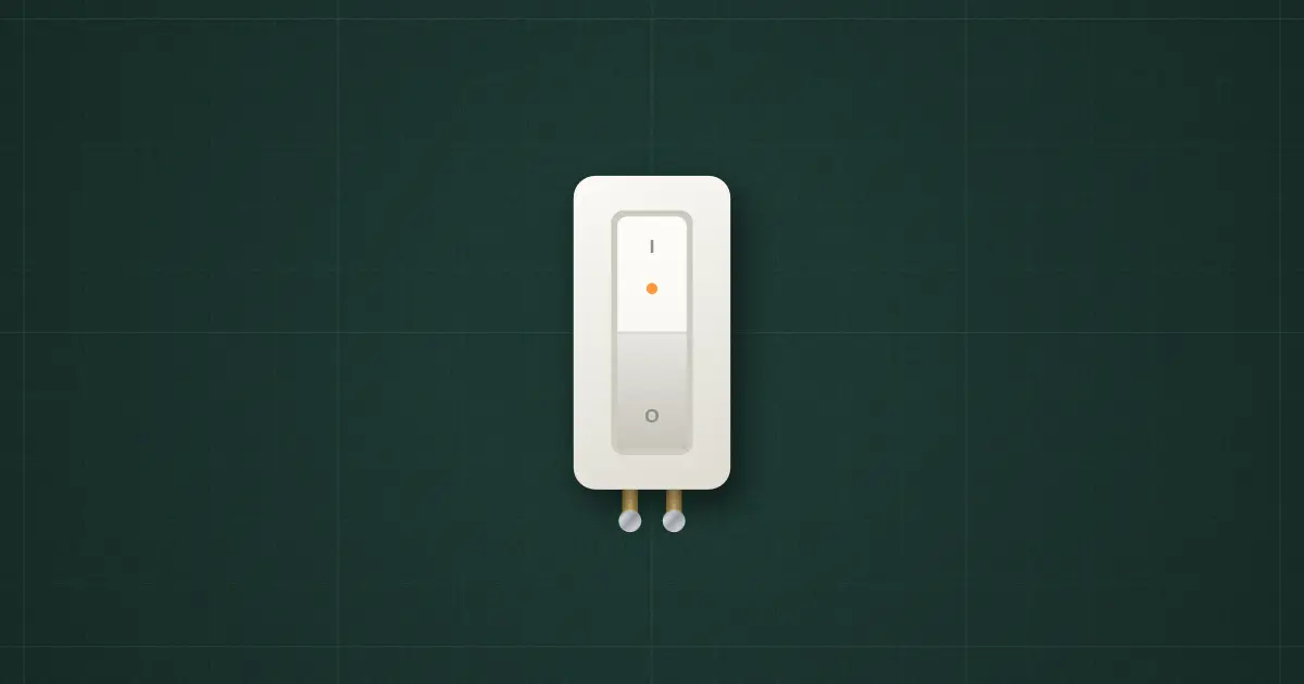 Wall switch on the simulator's bench