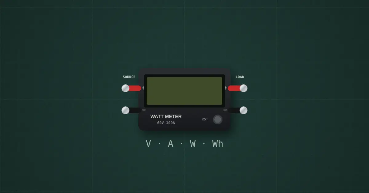 DC watt meter on the simulator's bench