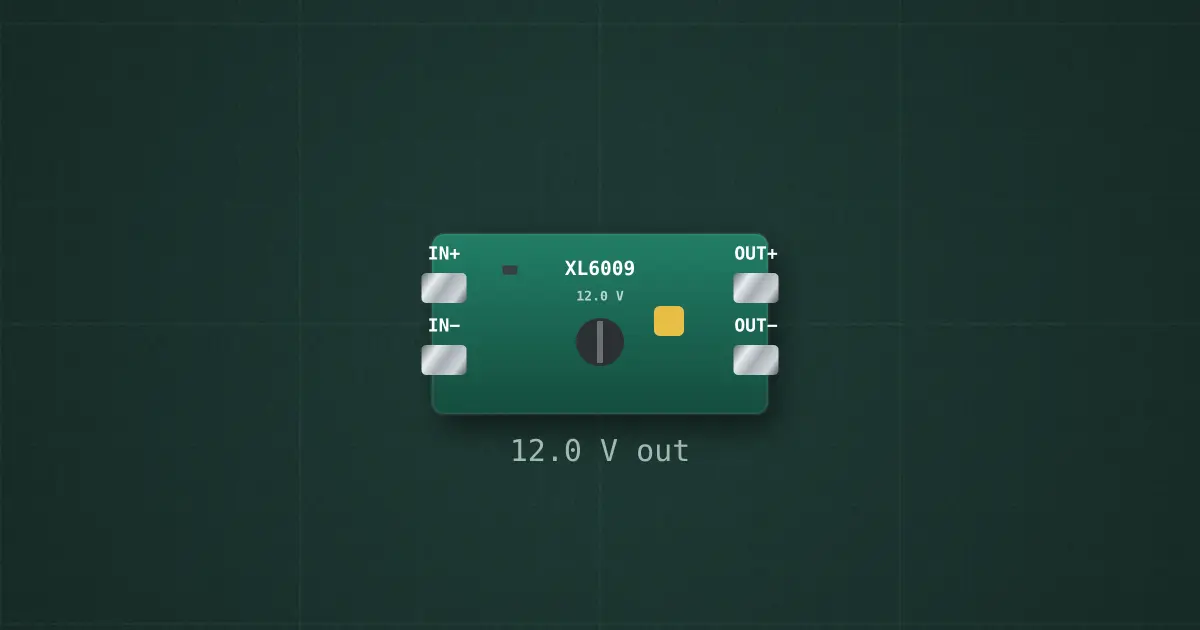 XL6009 buck-boost module on the simulator's bench