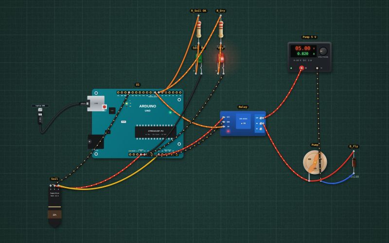 Relay module wired to an Arduino Uno in Zen Circuit Lab
