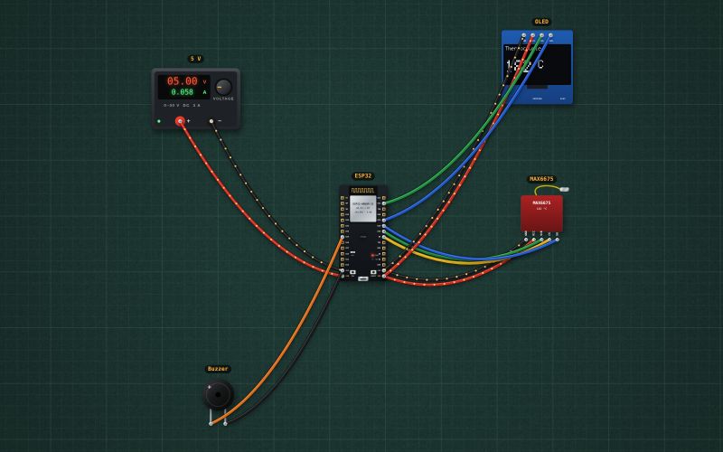 Active buzzer wired to an ESP32 in Zen Circuit Lab